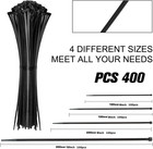 Cable Zip Ties 400 Pack Black Assorted Sizes 12 8 6 4 Inch multi-purpose