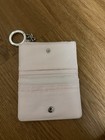 Pink Pink Faux Leather Id document Holder Organizer Wallet Key Ring Clear Window