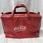 Vintage Retro Drink Coca Cola In Bottles Red Vinyl Coke Bag Insulated Tote Flaws