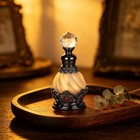 15ml Vintage Glass Perfume Bottle With Antique Silver Flower Figurine