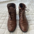 Peter Kaiser Boots Womens Size 8m Brown Leather Lace Up Ankle Classic Preppy
