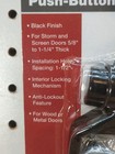 Push Button Screen Storm Door Latch Handle Set Black 1-1 2  Hole Spacing