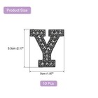 10 Pcs Iron On Letter Patches  Letter Y Rhinestone Alphabet Applique  Black
