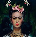 Frida Kahlo Signed Oil Painting On Canvas In Mexican Art  