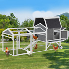 95  Chicken Coop Hen House Wooden Chicken Hutch Poultry Cage W  Run Nesting Box