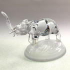 Crystal D arques Elephant Figurine France Raised Trunk 5  Crystal
