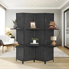 4 Panel Room Divider Room Screen Wooden Screen Folding Portable Partition Screen