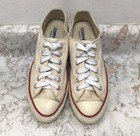 Vintage Converse Unbleached White Low Tops Mens Size 6 Lace Up Designed In Usa