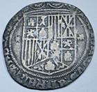 1400 s-1500 s Ferdinand Isabella Spanish Silver 1 Reales Antique Columbus Coin