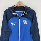Kentucky Wildcats Jacket Mens L Blue Ncaa Basketball Nike Dri-fit Full Zip Sport