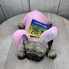Easter Bunny Pink Laying Down Pug Frenchie French Bulldog Statue Humane Society