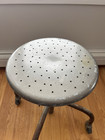 Vtg Industrial Metal Drafting Stool Chair Industrial Swivel Shop Cemetery Morgue