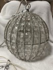 Vintage Art Nouveau Deco Hanging Swag Globe Round Lamp Crystal Look