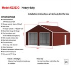 22x23ft Outdoor Barn Shed Metal Garage Heavy Duty Galvanized Steel Storage Shed