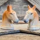 1950   s Vintage Pair Of Horse Head Salt And Pepper Shakers Set  Western  2 5   h 