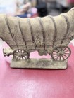 Antique Vintage Heavy Cast Iron Door Stop Old West Covered Carriage Wagon 12   w