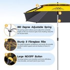 Patio Umbrella With Exclusive Black Coating  7 2ft 7 8ft Heavy 7 8ft Yellow