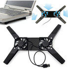Laptop Cooling Pad Foldable Stand Dual Fan Usb Cooler Portable For 7-15 Inch Lap
