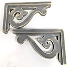 Wood Decorative Corbel Brackets Set 14x8 Distressed Black Scroll Wall Shelf
