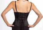 New 305 Authentic Black Satin 42  Underbust Corset Steel Boned