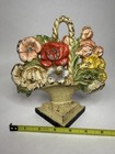 Antique Hubley Cast Iron Flower Basket Doorstop Vintage Floral Bouquets 1930 B16
