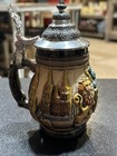 Vintage German Beer Steins W  Pewter Lid