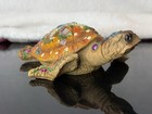 Brown Mosaic Sea Turtle Figurine 7  Long Resin Statue New