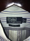 Polo Ralph Lauren Men Long Sleeve Button Down Dress Shirt Pony Blue White Stripe