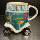 Volkswagen Bus Hippie Van California Coffee Mug With Wheels  Kitsch 