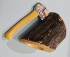 Rare Vintage Ax And Log Bsa Boy Scout Neckerchief Slide Hand Painted Plastic