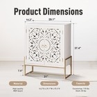 Accent Cabinet W  2 Doors Openwork Carved Storage Cabinet Sideboard Buffet White