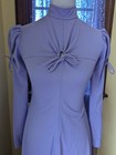 Vintage 70 s Mikey Jrs  California Purple Lavender Keyhole Poly Maxi Dress Sz Xs
