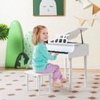 30-key Classic Baby Grand Piano Toddler Toy Wood W  Bench   Music Rack White
