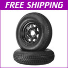 2-pack Trailer Tire On Rim St205 75d14 Trailer Tires Black Wheels 5 Lug On 4 5 