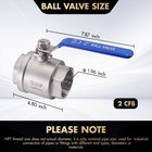 Vav 2 Inch Ball Valve Full Port  304 Stainless Steel  2-piece 1000wog  2pack