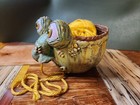 Yarn Bowl Spooky Ogre Gourd Yarn Feeds Through Nose Handcrafted Knitting Crochet