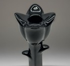 Modernist Ceramic Candle Holder Pair Black Tulip Flower -art Deco Design  Decor