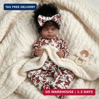 18 Inch Realistic Black Reborn Baby Doll - Sleeping African American Baby Girl D