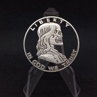 Cut Coin Dollar Skull Benjamin Franklin President Goth Fantasy Hobo Coin Art