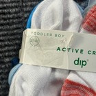 Dip Toddler Boy Active Crew Socks 10 Pairs White Blue Red Size 2t-4t Tbs0002