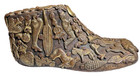 Vintage Mexican Milagro Covered Wooden Wood Shoe Ex Voto Folk Art Brass Charms