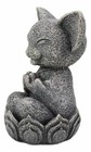 Ebros Feng Shui Zen Japanese Jizo Cat Monk On Lotus Throne Mini Statue 4  Tall