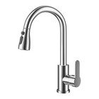 Kitchen Sink Faucet Brushed Nickel Single Handle Swivel Pull Down Sprayer Mixer