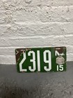 1915 New Jersey Porcelain License Plate 