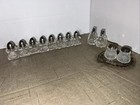 Vtg Mini Salt Pepper Shakers Glass Clear Silver Bundle Tiny Bottles Lot
