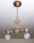 Antique Vintage 30 s Art Deco Cast Iron Ceiling Light Chandelier