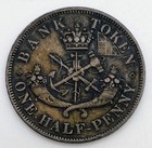 1854 Bank Of Upper Canada Half Penny Token Crosslet 4 Pc-5c2 Xf Ef Km tn2