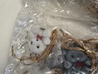  2  24 Miniature Mini Teddy Bear Vintage Flocked Craft Lot Santa Hats Fuzzy 1 