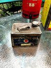 Vintage Early Gallon Rare Metal Havoline Square Motor Oil Can Gas Texaco