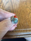Antique Green Turquoise Ring Stamped 1920s Sz 6 5 Petit Navajo Stunning Estate